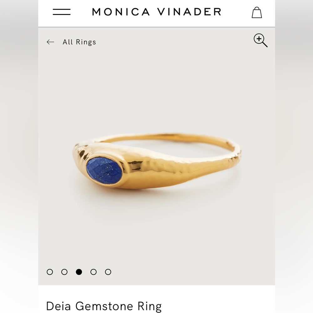 Monica Vinader Deia Gemstone Lapis Gold Ring